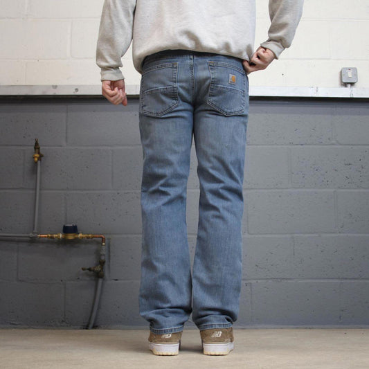 Y2k Carhartt jeans workwear denim W32L30 Mens blue relaxed fit 00s style skater pants