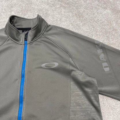 00s Oakley technical track jacket L men's y2k style grey lightweight full zip tech coat