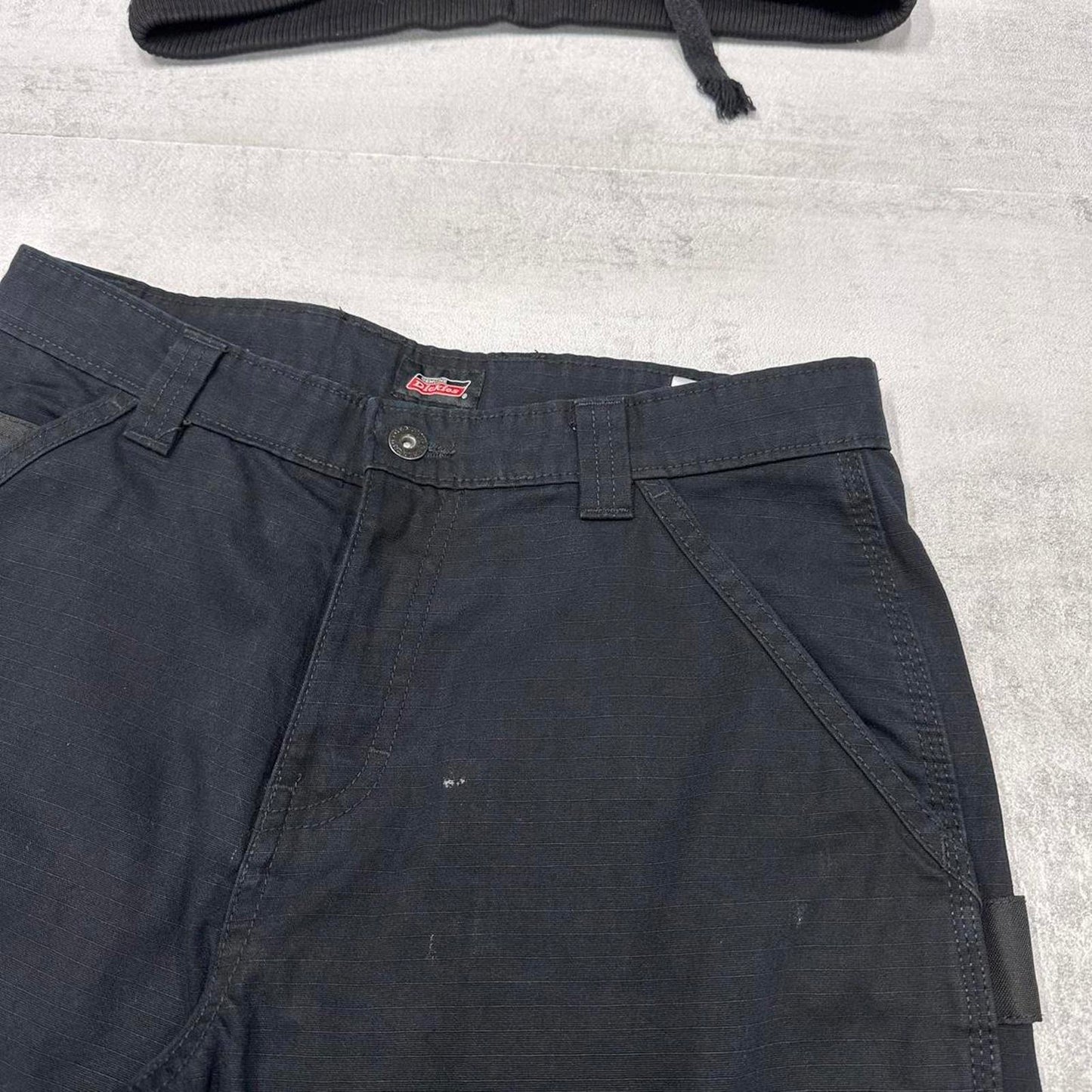 Dickies cargo shorts carpenter black summer canvas skate / work shorts festival