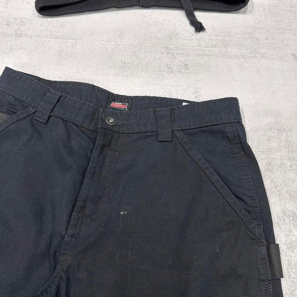 Dickies cargo shorts carpenter black summer canvas skate / work shorts festival