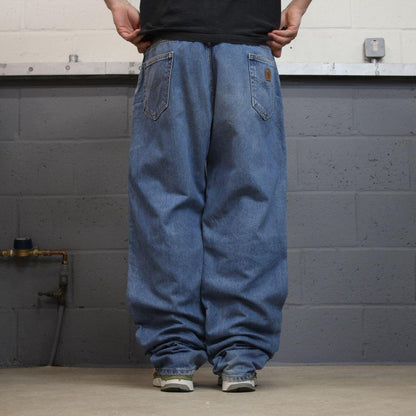 Carhartt work jeans relaxed fit blue Loose 100% cotton denim skate style work pants