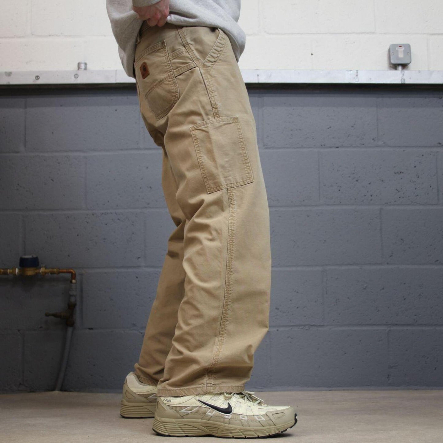 Carhartt baggy carpenter pants wide leg sand brown Canvas skater cargo work pants
