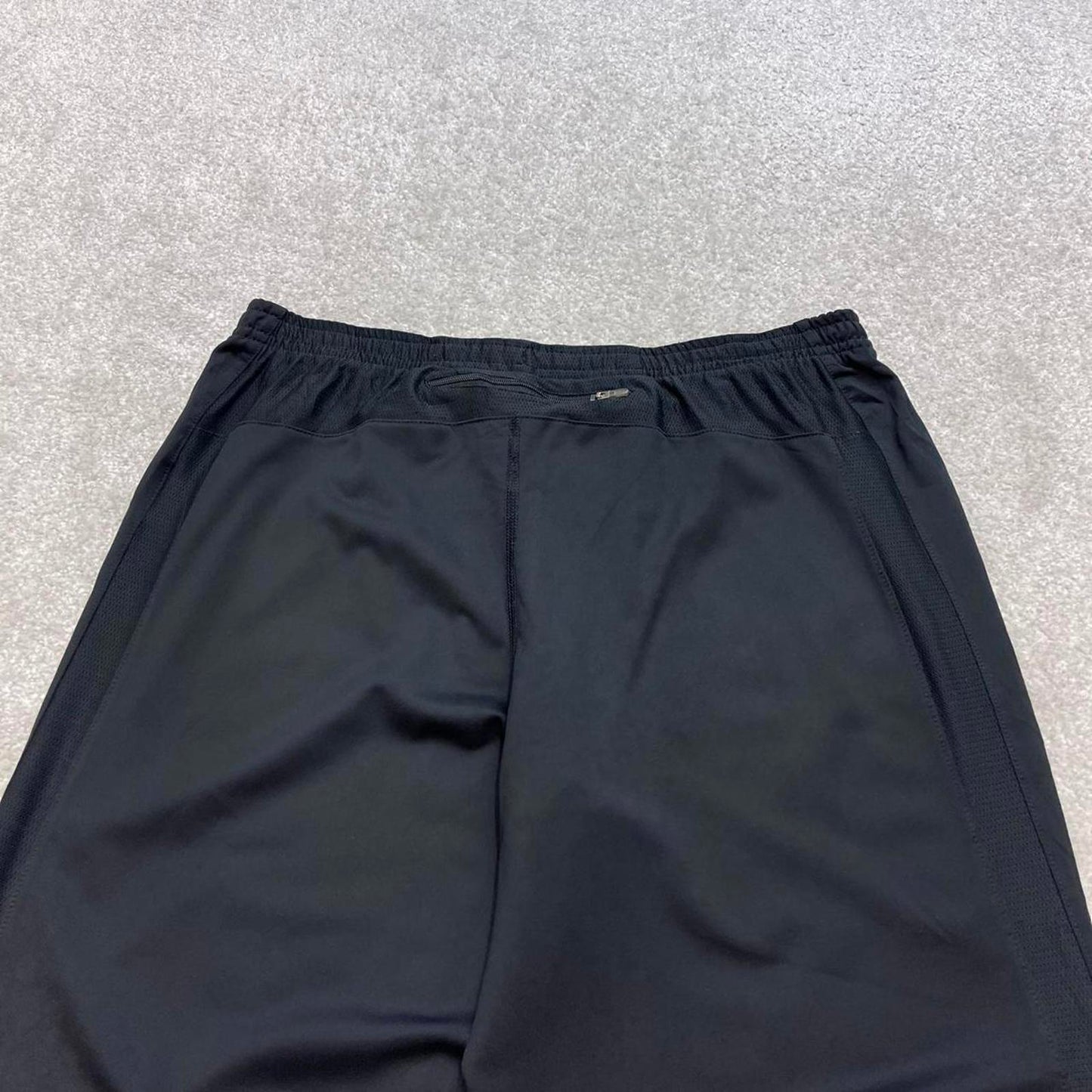 Black Nike Running trackies Medium y2k style joggers print Swoosh logo track pants