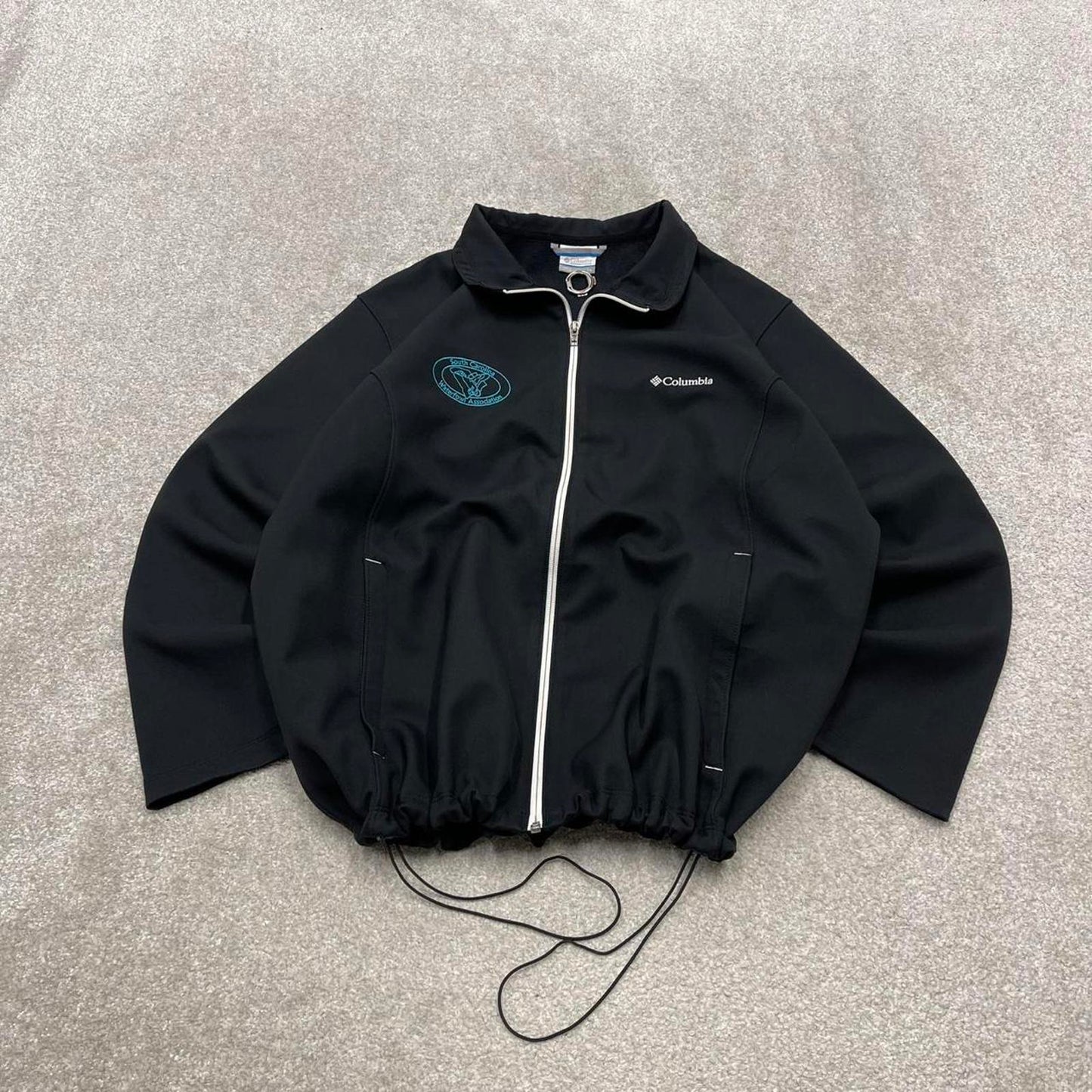 00s Columbia windbreaker jacket y2k style 2XL women's black full zip soft shell coat technical