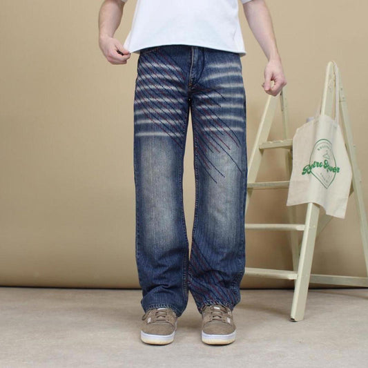 Embroidered N&MS Unltd jeans W30L30 y2k style big stitch design
