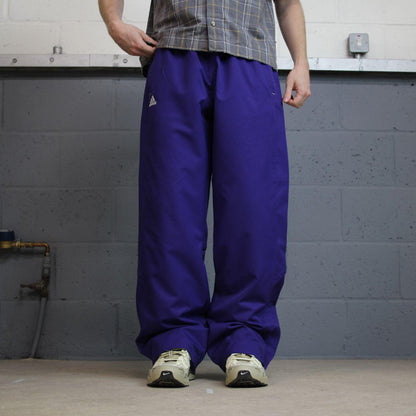 Baggy Y2K Adidas tracksuit bottoms purple large wide leg lined side embroidered logo track pants