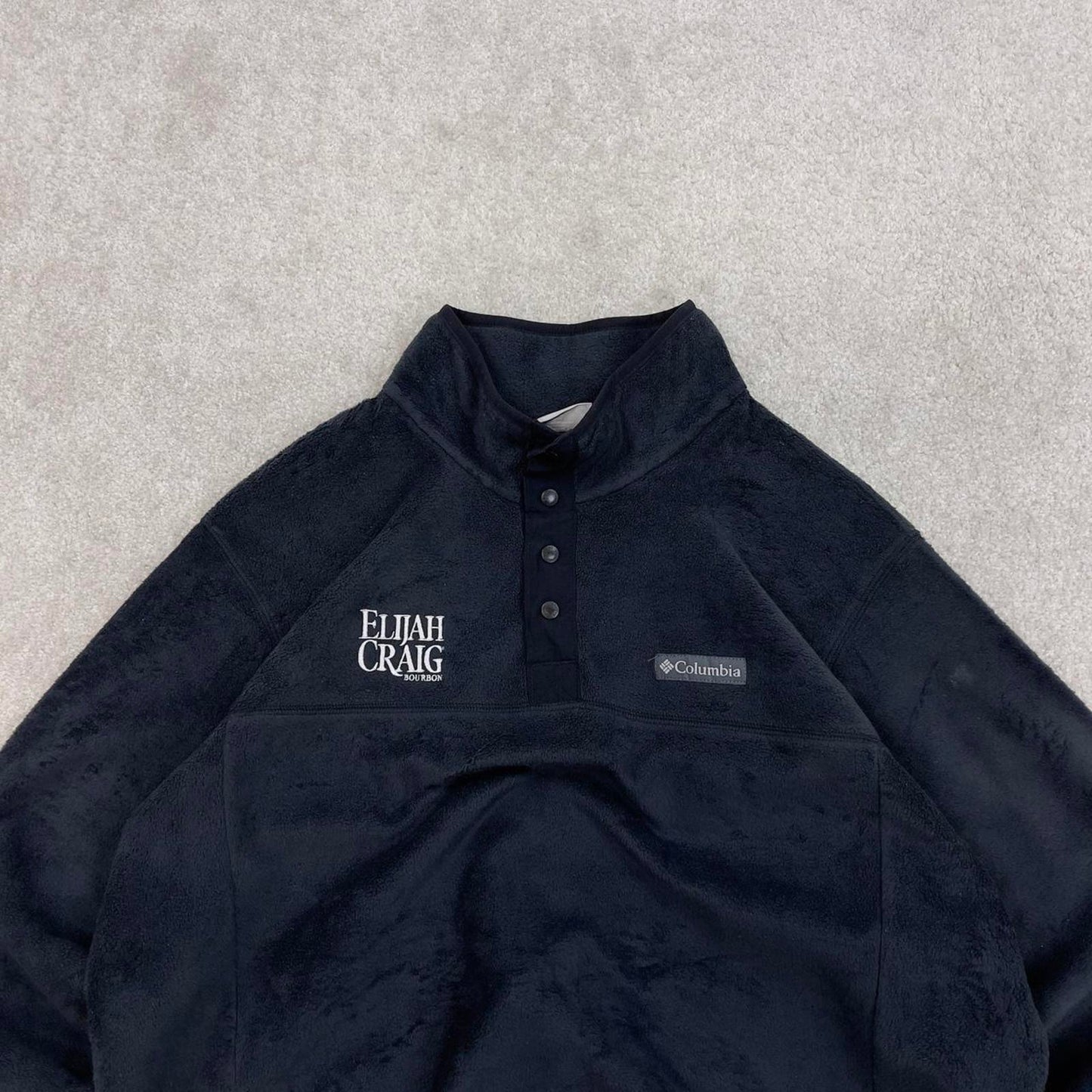 Black Columbia technical fleece XL y2k style snap T popper autumn fall fashion pull over outdoors