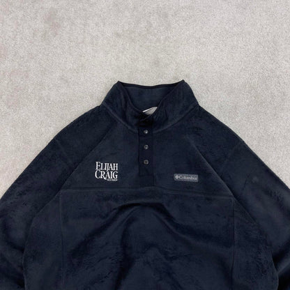 Black Columbia technical fleece XL y2k style snap T popper autumn fall fashion pull over outdoors