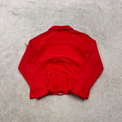 00s Columbia technical fleece XL women's red full zip up y2k style autumn