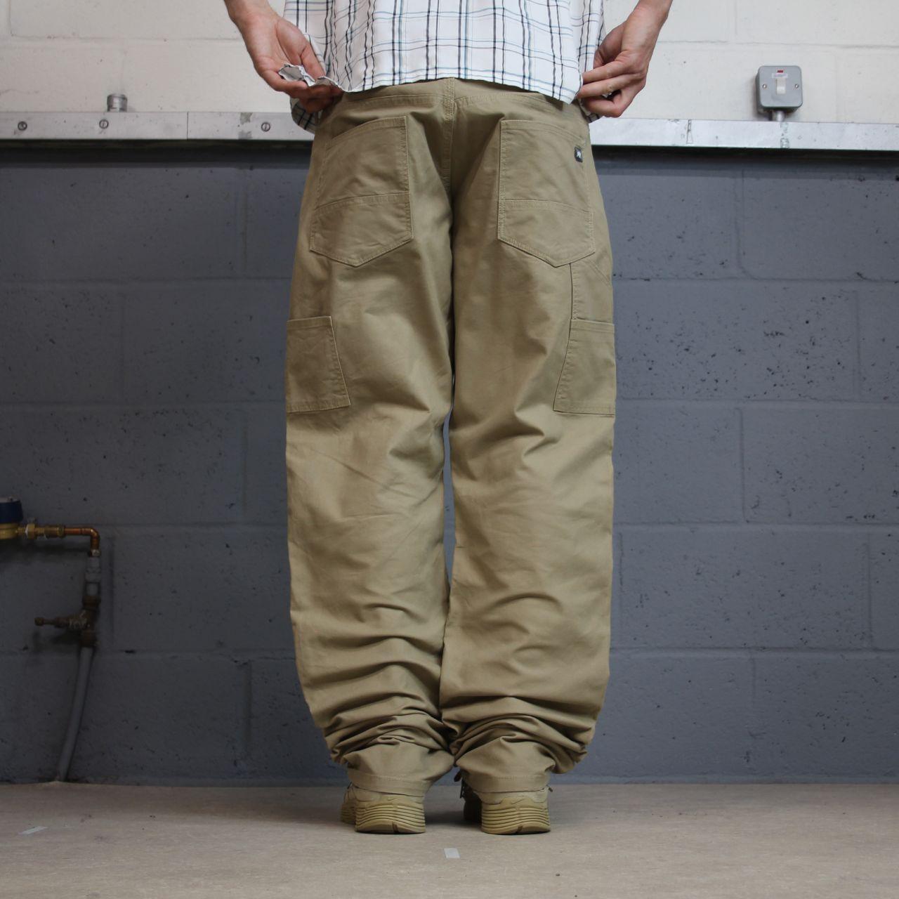 Y2K Berne carpenter jeans loose straight beige Straight leg skater style work cargos