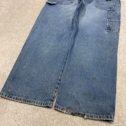 Dickies baggy carpenter jeans blue denim cargo skater style work pants