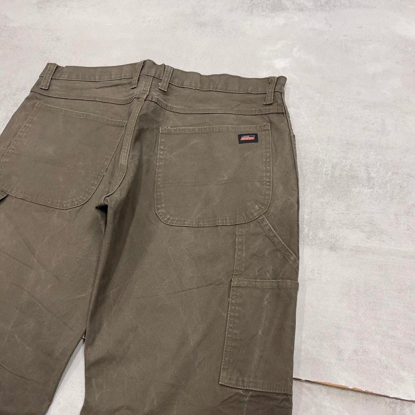 Khaki Green Dickies carpenter jeans W36L34 loose canvas 90s skater style cargo pants