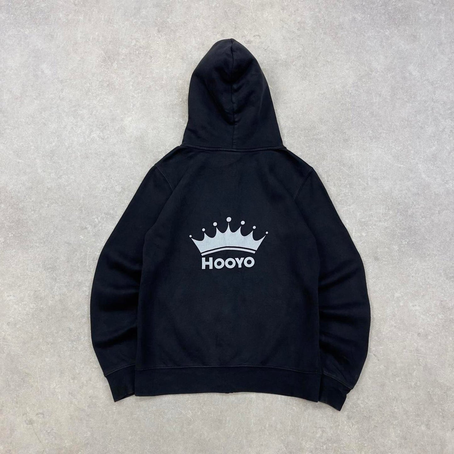 Black vintage Russel zip hoodie Medium full zip hooded sweatshirt Hooyo