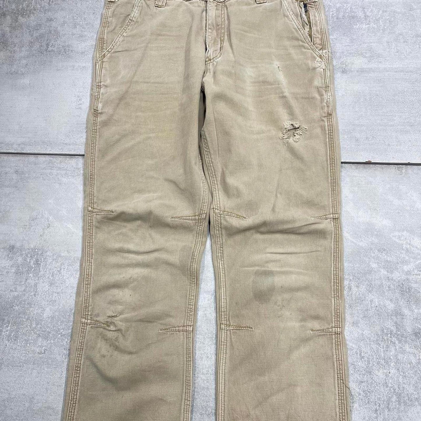 Tan Carhartt trousers W32L32 slim cargo pants patch logo