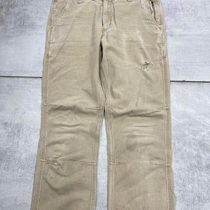 Tan Carhartt trousers W32L32 slim cargo pants patch logo