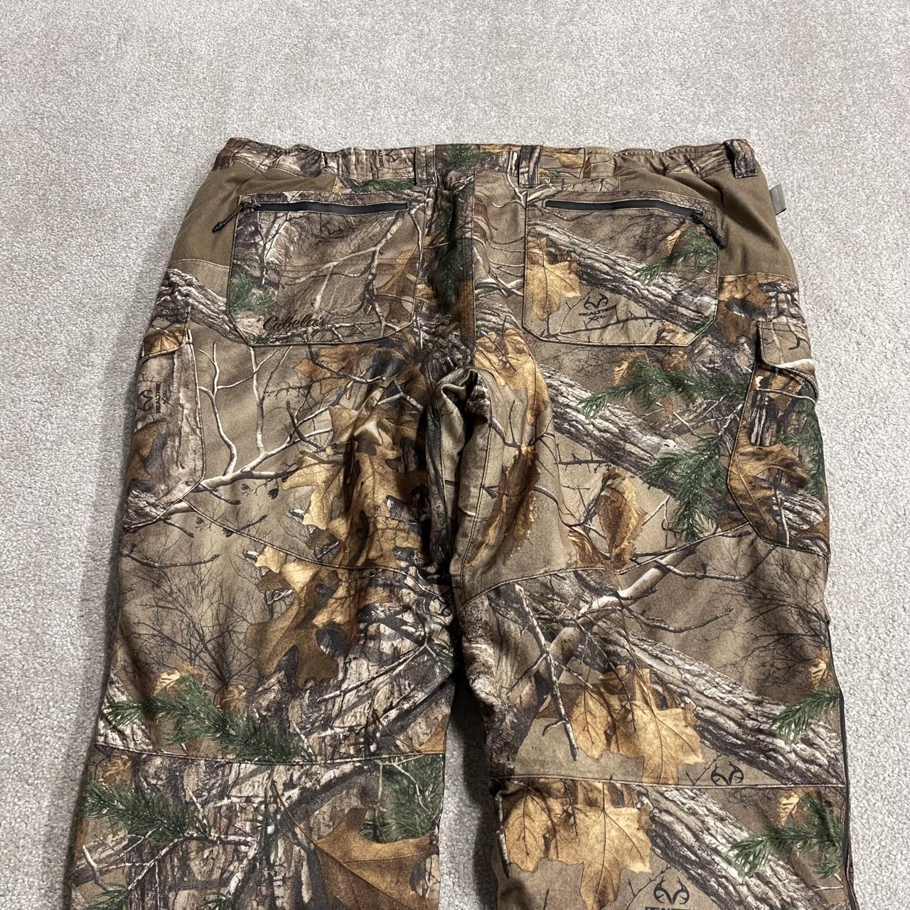 Cabela’s Realtree camo cargo pants XXL brown insulated utility hunting trousers