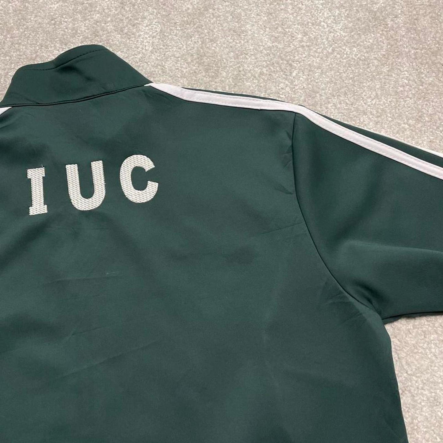 Y2k 00s Adidas track jacket M men's athletic style green full zip track suit top technical sporty