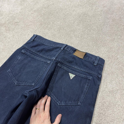 Y2K Vintage GUESS baggy jeans W36L33 blue Loose tapered barrel fit skater surf style pants
