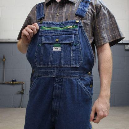 Liberty baggy dungarees denim overalls navy blue Vintage workwear bib & brace utility