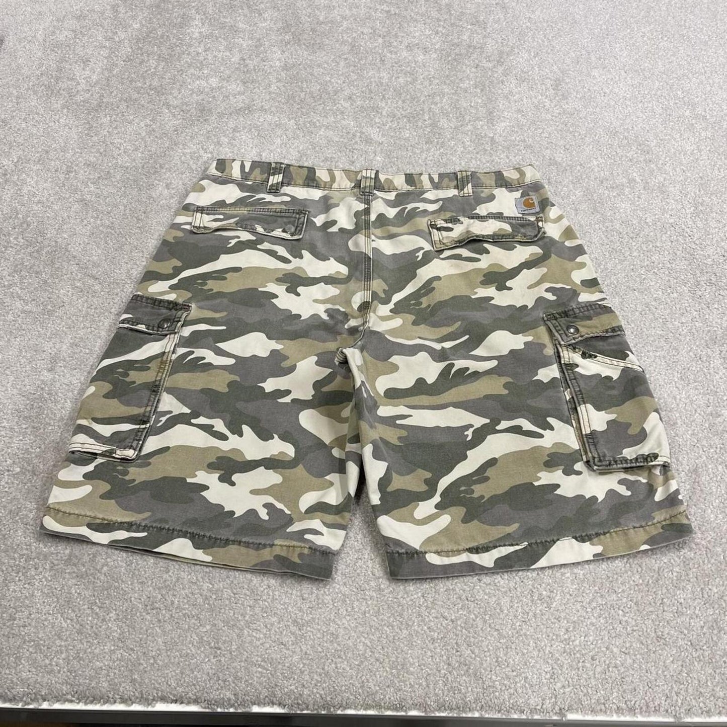 Carhartt baggy camo cargo shorts canvas green Camouflage relaxed fit skate style summer shorts