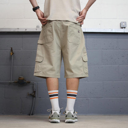 Beige baggy Dickies cargo shorts W40