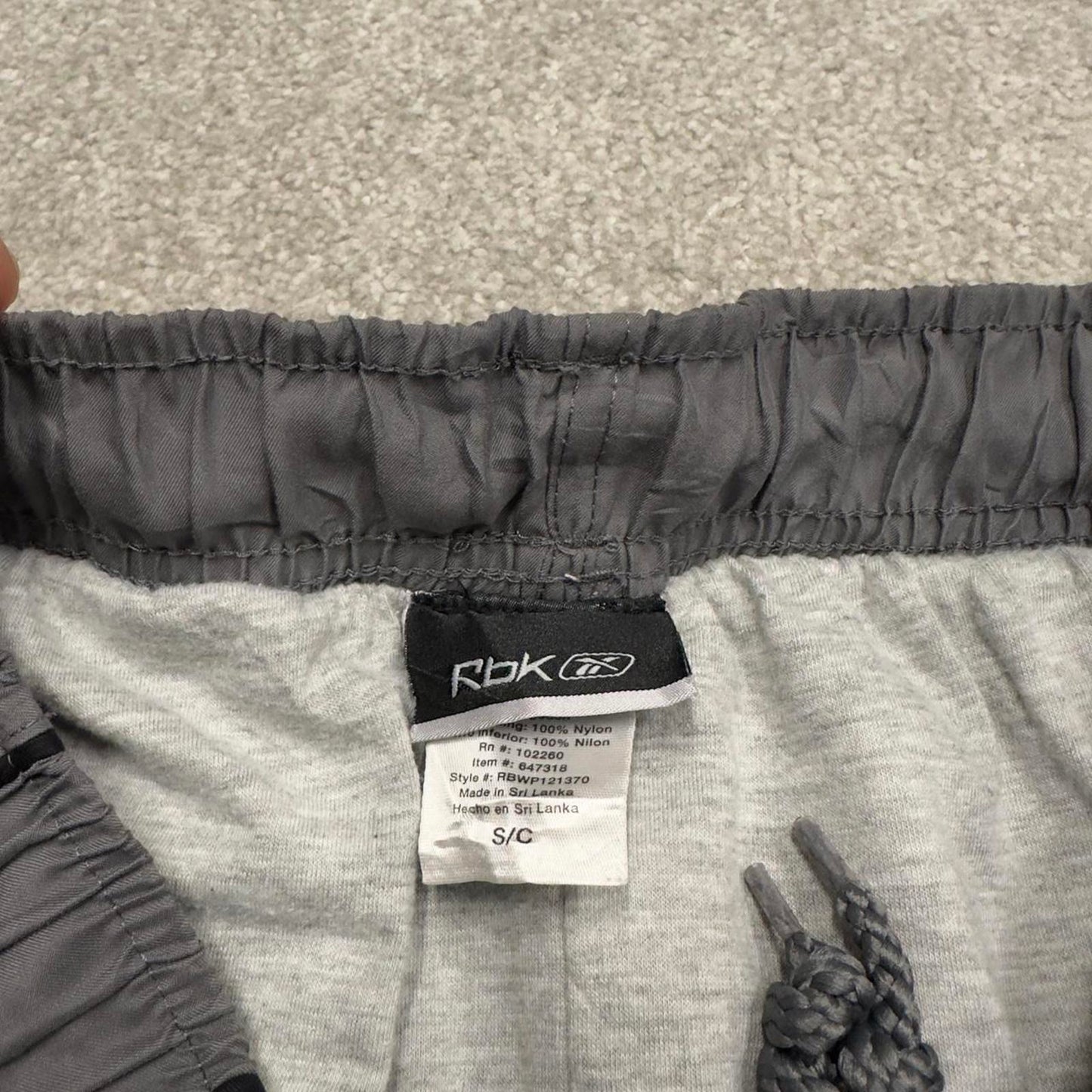 Vintage Y2K Reebok tracksuit bottoms grey Embroidered logo soft lined gym track pants