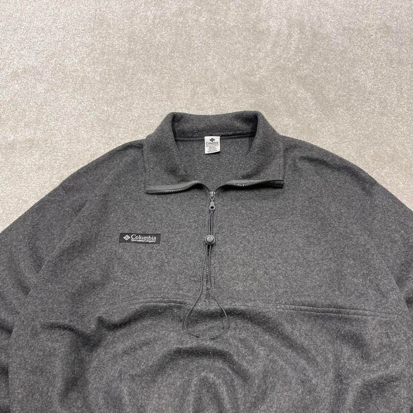00s Columbia technical fleece L men's grey 1/4 zip up y2k style autumn pull over casual