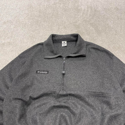 00s Columbia technical fleece L men's grey 1/4 zip up y2k style autumn pull over casual