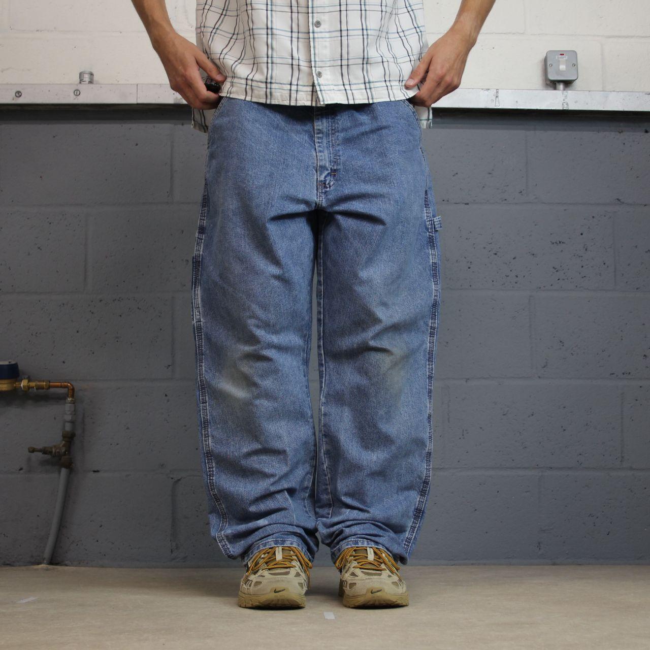 Wrangler carpenter jeans y2k blue denim loose leg 2000s style workwear cargos