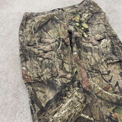 Baggy camo cargo pants Mossy Oak XL green Loose floaty tree camouflage combat trousers