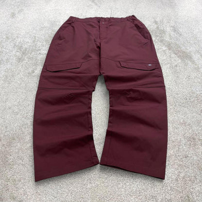 Burgundy Champion trackies XL loose y2k technical style joggers print logo track pants