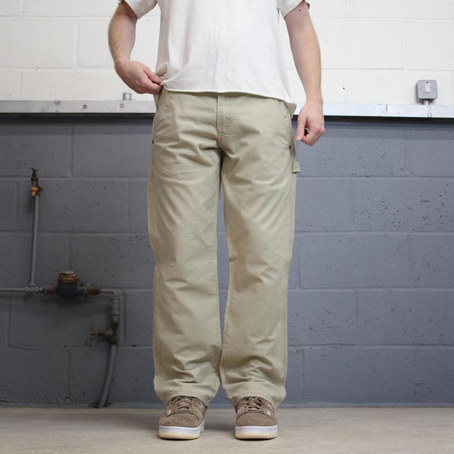 Dickies carpenter trousers W34L30 beige wide leg flex skate style cargo pants