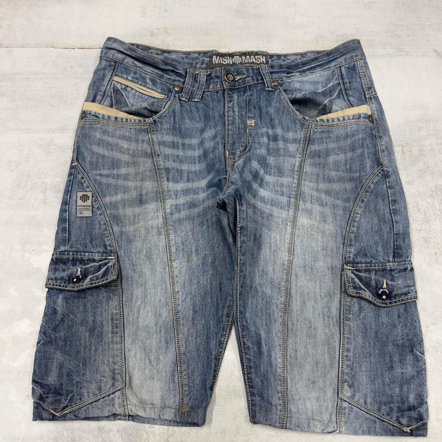 Blue Mish Mash Cargo jorts W38