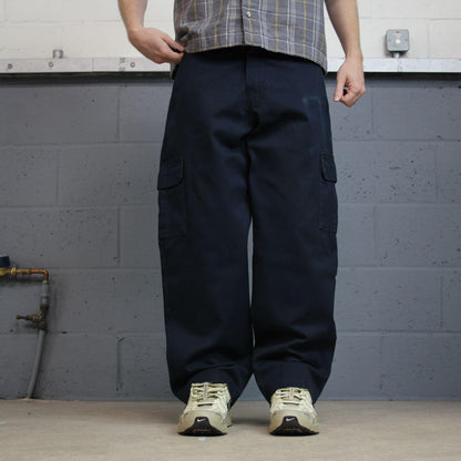 Dickies cargo pants y2k relaxed navy Loose leg twill chino style utility workwear pants