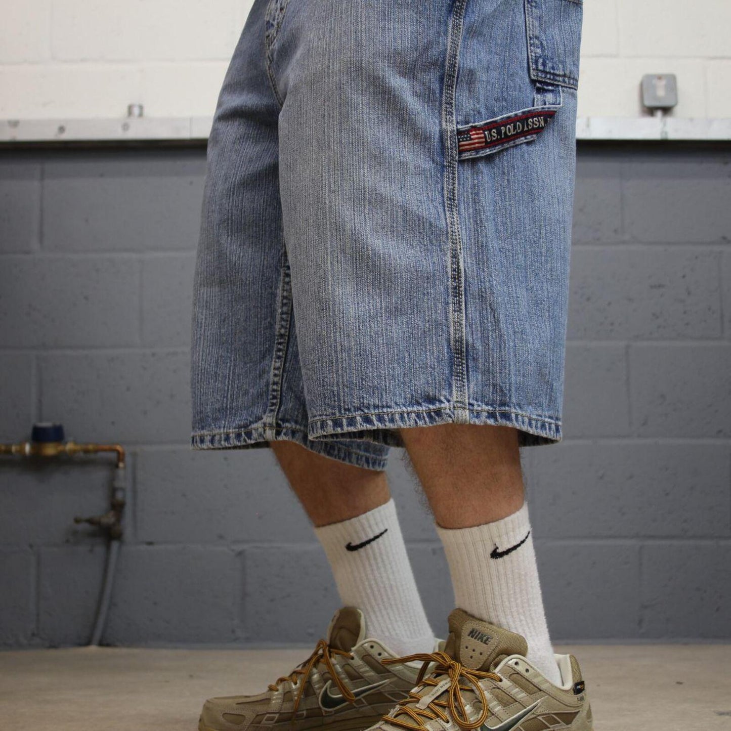 Denim Y2K carpenter shorts baggy blue U.S. POLO ASSN cargo summer festival shorts