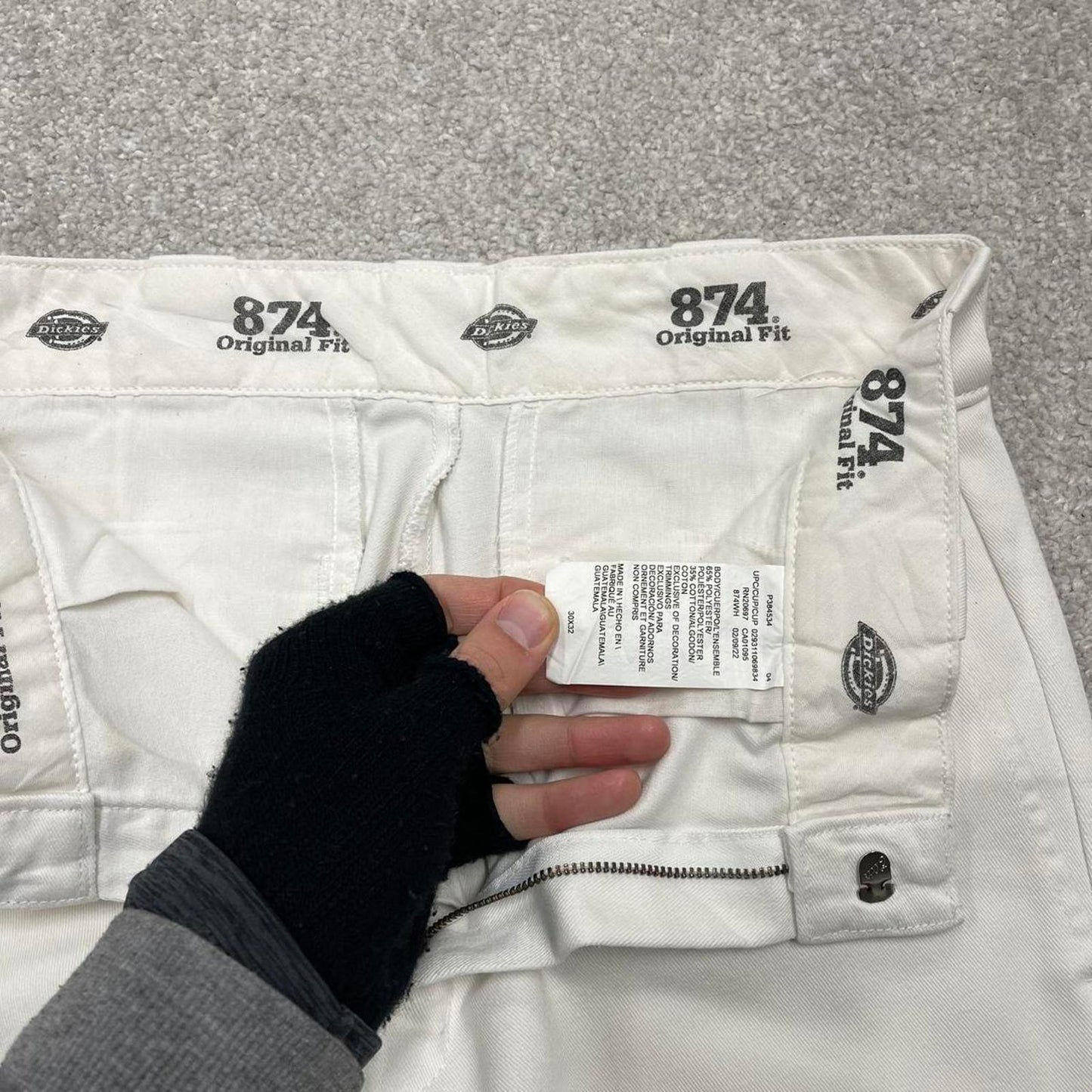 Dickies 874 work pants White original fit loose chino 90s skater style trousers