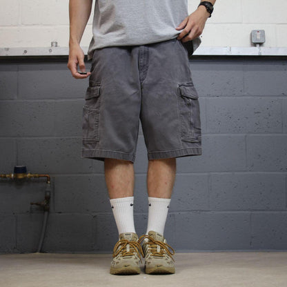 Carhartt cargo shorts loose canvas grey Canvasy relaxed fit skate style shorts