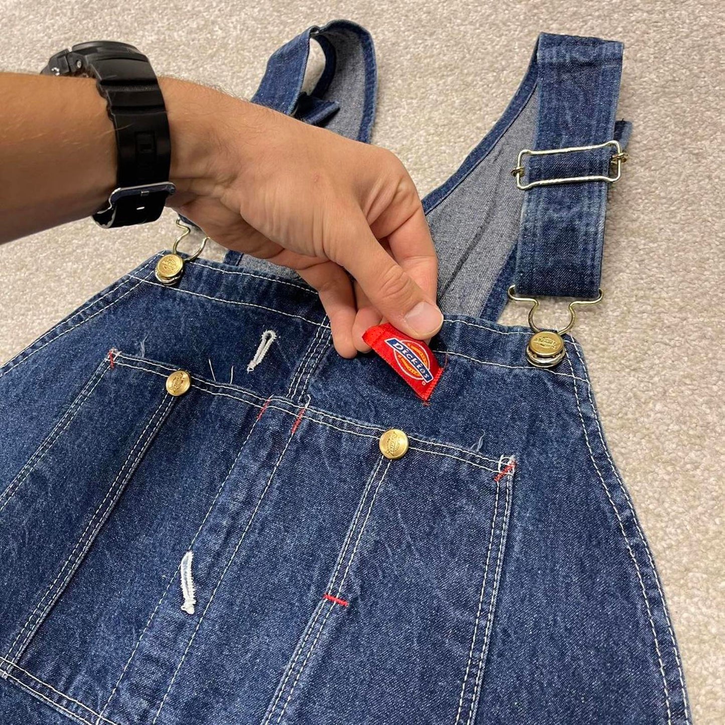 Dickies dungarees W38L30 USA blue mens denim overalls