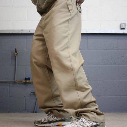 Y2k baggy work pants loose beige Chino style skate trousers Red Kap workwear patch logo