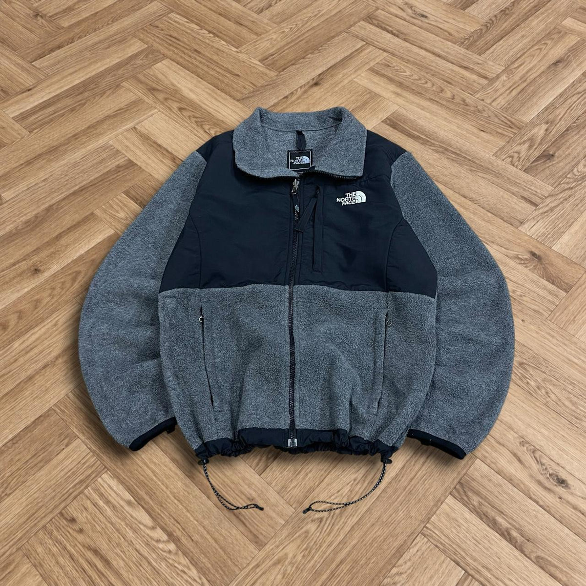 Y2K North Face Denali fleece Women's TNF full zip grey black paneled autumn technical Polartec