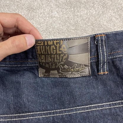 Extra baggy embroidered jeans y2k W42L32 navy blue