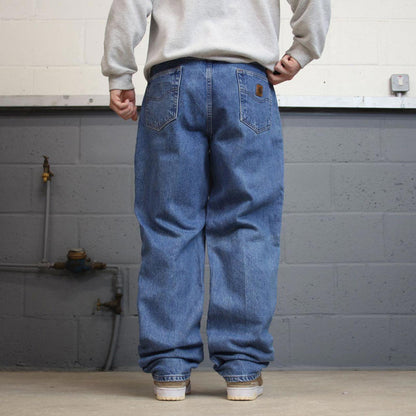 Vintage Carhartt jeans 90s skater style W36L32 blue denim 5 pocket workwear jeans