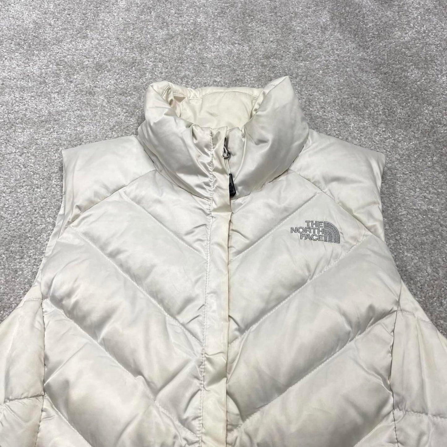 00s North Face puffer gilet S women's white y2k 550 down tech style autumn winter
