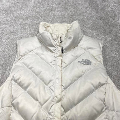 00s North Face puffer gilet S women's white y2k 550 down tech style autumn winter