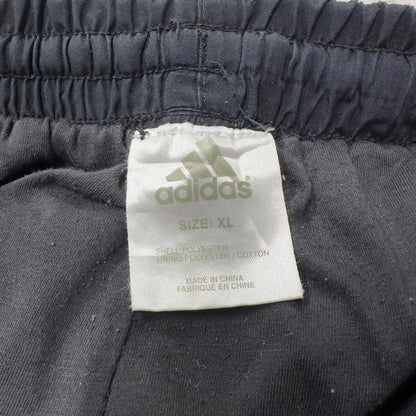 Adidas tracksuit bottoms black Y2K XL Embroidered logo, pockets, drawstring & elasticated waist