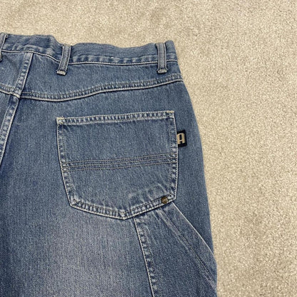 Baggy denim carpenter shorts cargo blue Aeropostale skater style surf jorts