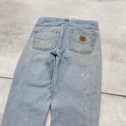 Mens vintage Carhartt jeans W34 L34 blue traditional fit 90s style jeans