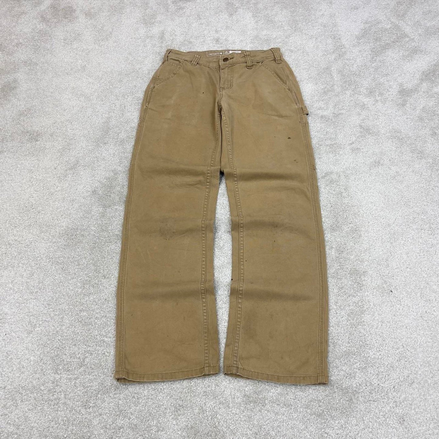 Khaki beige Carhartt carpenter jeans size 2 W28L31 women's y2k 90s style cargos