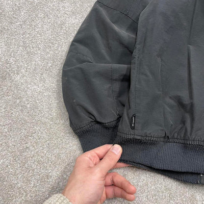 Y2K Quiksilver technical bomber jacket grey Fleece lined windbreaker bomber coat