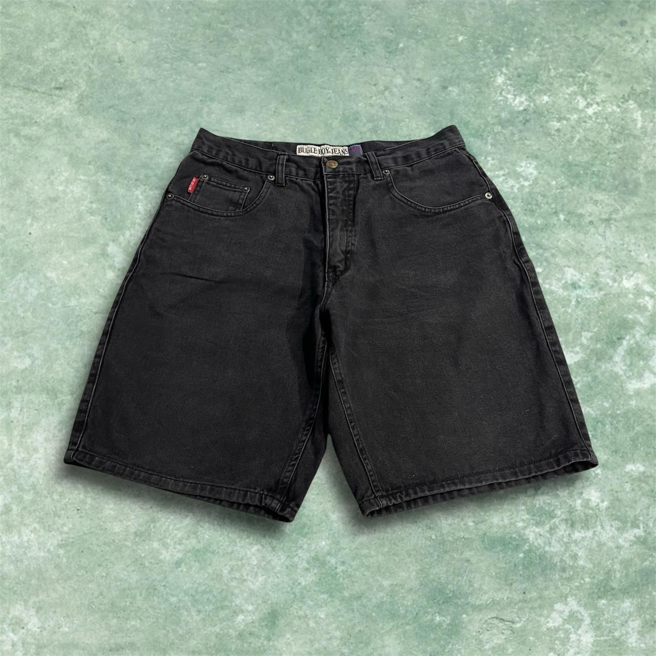 Bugle Boy black denim shorts y2k Loose fit summer festival jean shorts